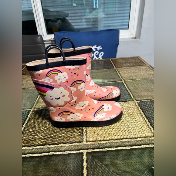 Kids Pink Cloud and Rainbow Boots - Picture 2 of 6